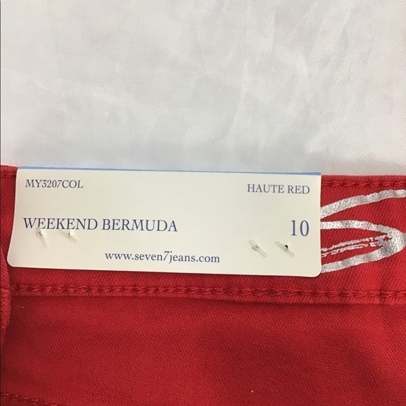 Seven7 Solid Red Weekend Bermuda Shorts - Picture 9 of 10